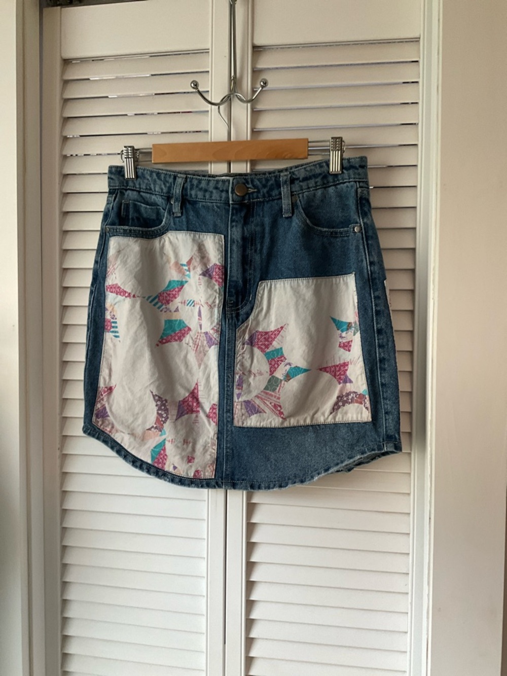 PTCL Stylish Denim Mini Skirt with Colorful Accents